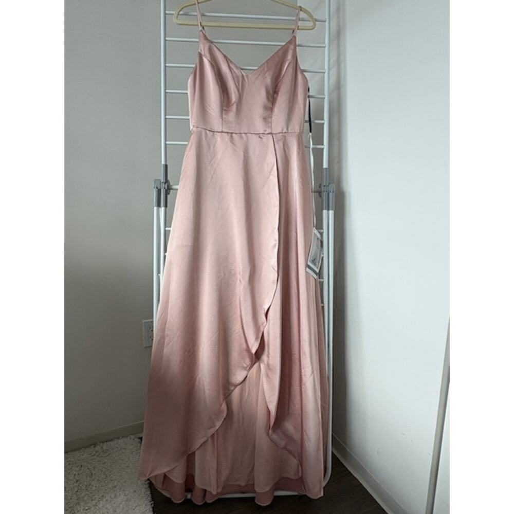 NWT Satin Formal Gown 12 Soft Glam Old Hollywood Romantic Ethereal Princesscore - Picture 4 of 9